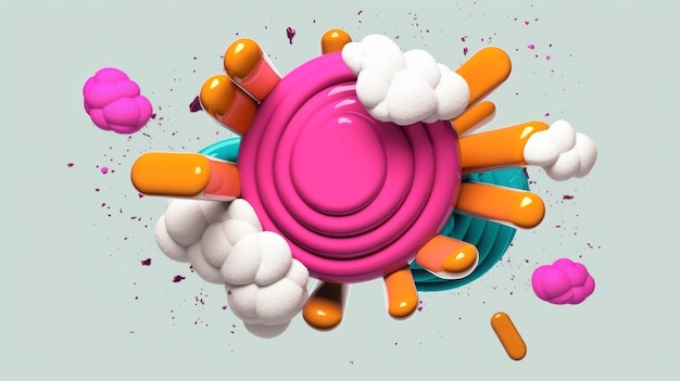 Comic Boom Explosion Cloud 3D Artwork for a Colorful Pop of Visual Dynamism