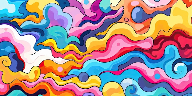 Comic Chaos Psychedelic Pop Art Pattern Background