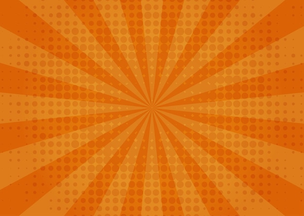 comic orange background.