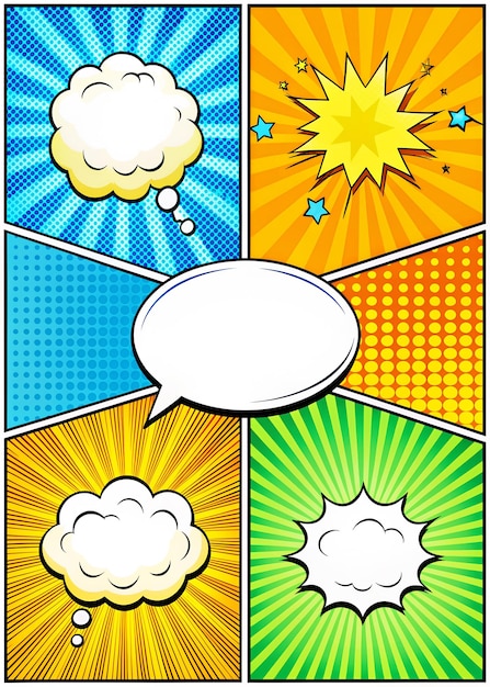 Photo a comic strip with a speech bubble and a speech bubble