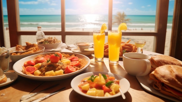 Comida con vistas a la playa