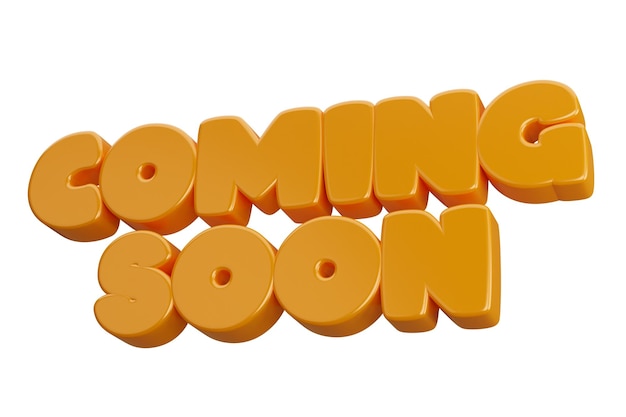 Coming soon 3d word text