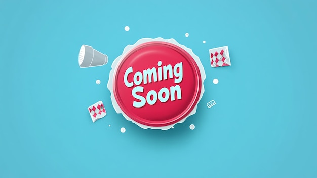 Photo coming soon button web template speech bubble banner label coming soon sign icon vector illustration