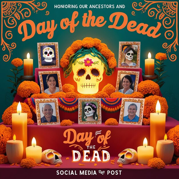 Photo commemorating the day of the dead social media post