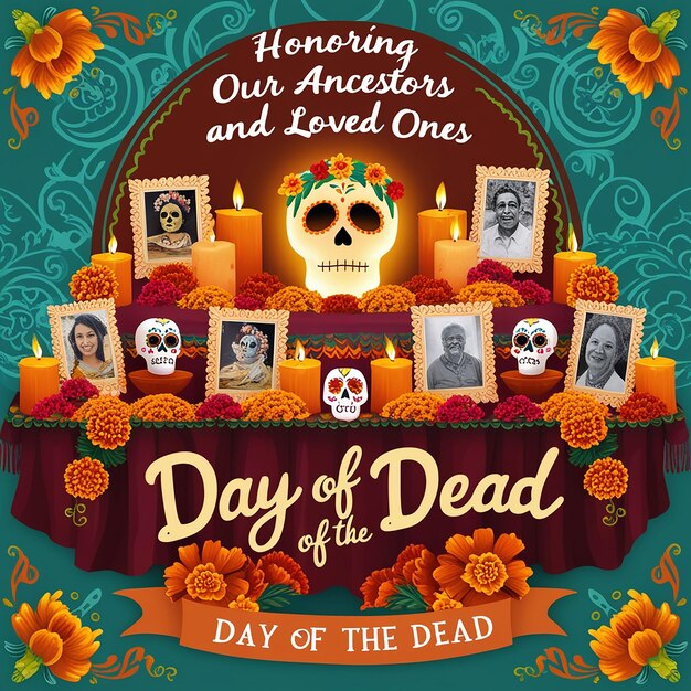 Photo commemorating the day of the dead social media post