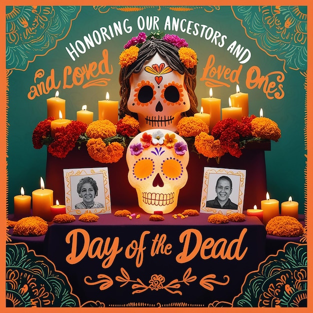 Photo commemorating the day of the dead social media post