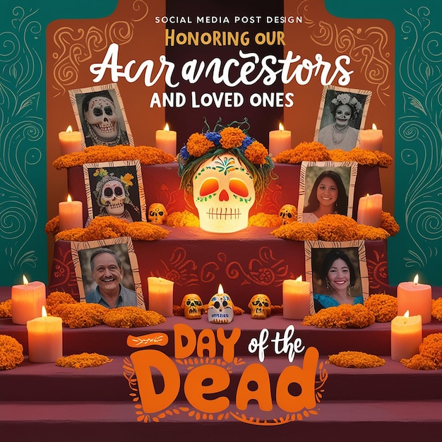 Photo commemorating the day of the dead social media post