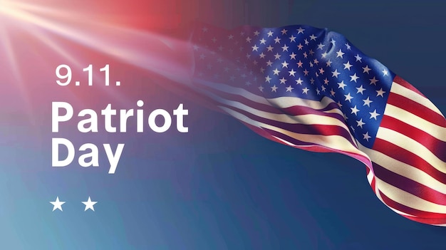 Photo commemorative visuals text 911 patriot day dedicated to honoring lives affected bravery shown unwavering spirit of unity and hope background wallpaper banner copy space design