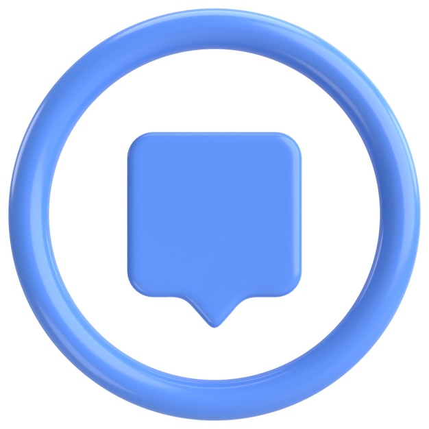 Comment button Chat button 3D illustration