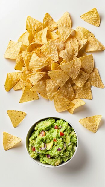 commercial ad banner of chips and guacamole