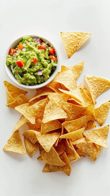 commercial ad banner of chips and guacamole