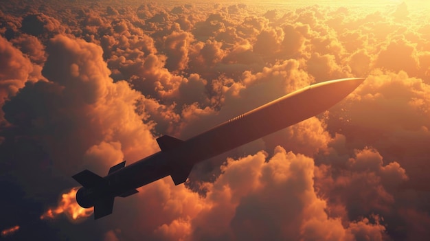 A commercial airliner soaring above the clouds