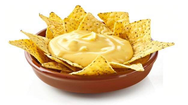 Photo commercial photo of corn chips with delicious cheese sauce