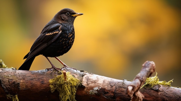 Common blackbird small wild bird