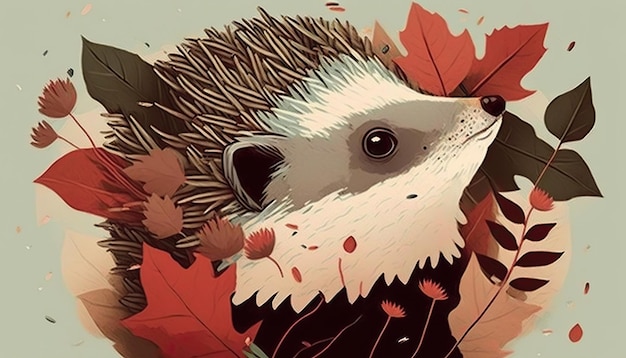 Common Hedgehog Creative illustration Ai Generate