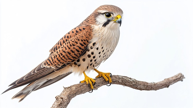 Common Kestrel Bird of Prey Perching on Branch