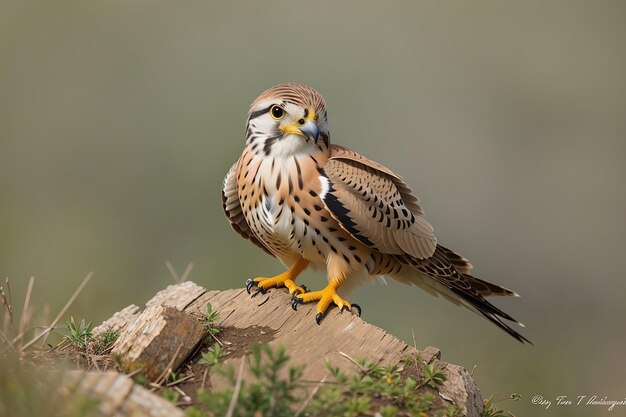 Photo common kestrel falco tinnunculus little bird of prey