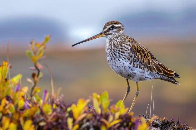 Common snipe small wader bird in the Old World