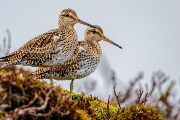 Common snipe small wader bird in the Old World