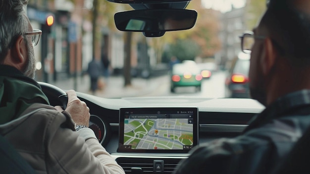 Photo the communication between a driving instructor and a learner while navigating through traffic