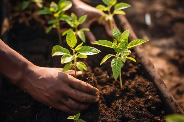 Community Gardening Planting Trees Generative AI