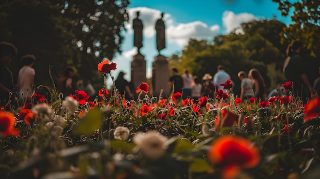 Community Tribute at War Memorial Honoring Heroes of Yesteryears