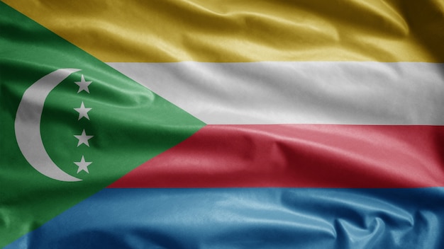 Comorian waving flag in the wind