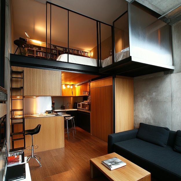 Photo compact apartment with smart spacesaving design