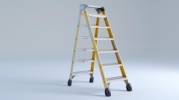 Photo compact ladder isolated on plain background