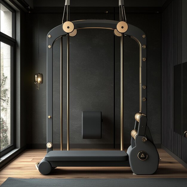 Photo compact and portable home gym equipment with a modern aesthetic