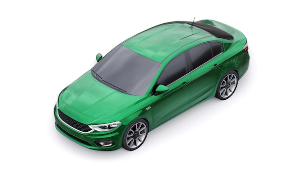 Compact Sports car Family Sedan 3d illustration.