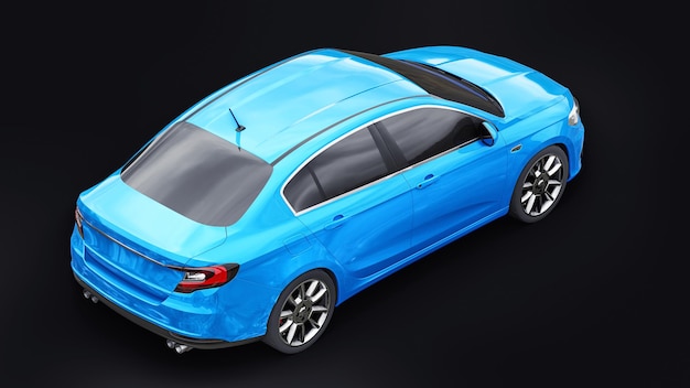 Compact Sports car Family Sedan 3d illustration.