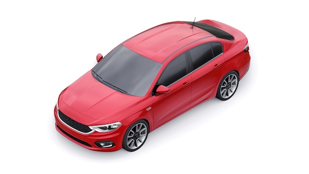 Compact Sports car Family Sedan 3d illustration