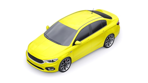 Compact Sports car Family Sedan 3d illustration