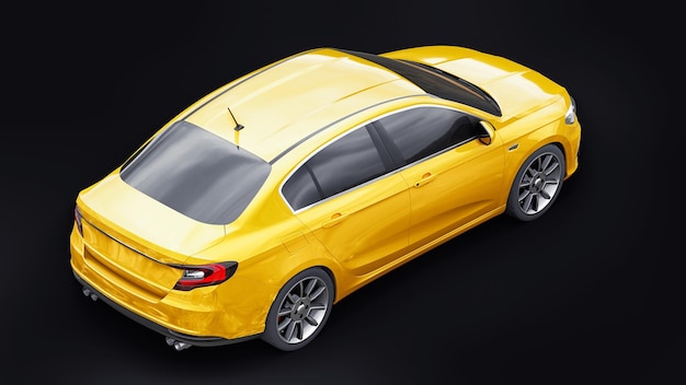 Compact Sports car Family Sedan 3d illustration