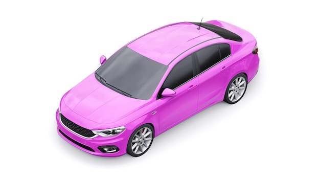 Compact Sports car Family Sedan 3d illustration