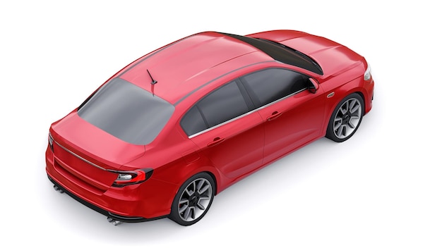 Compact Sports car Family Sedan 3d illustration