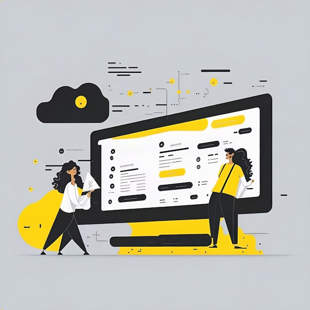 Company illustration of website development