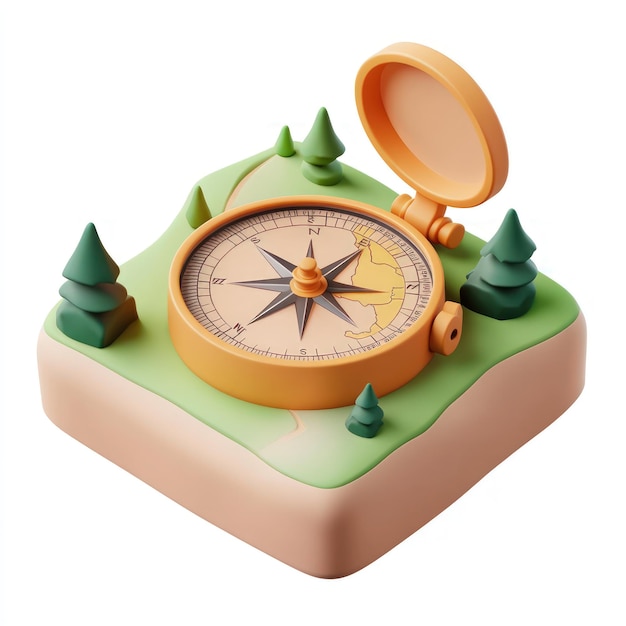 Photo compass in a 3d landscape