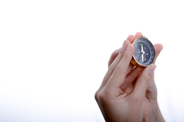 Compass in child's hand