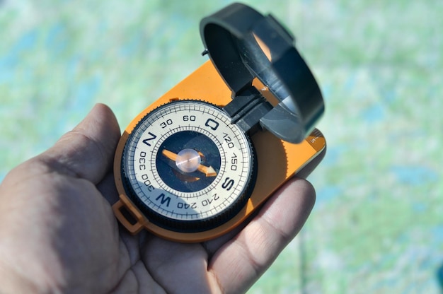 Compass in hand