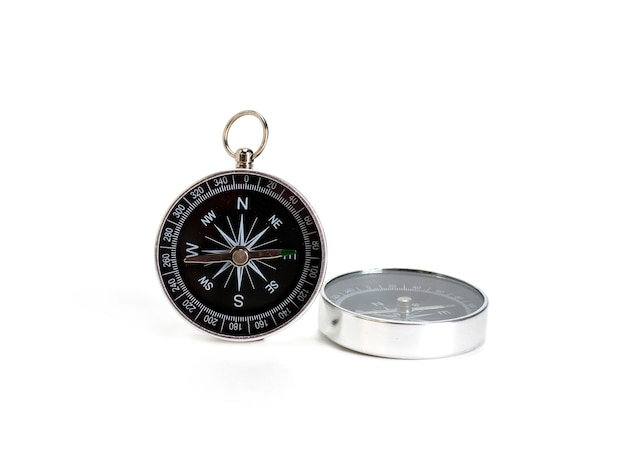 Compass isolated on a white background life goal concept compass pointing the way