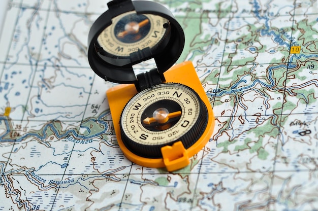 Compass and map