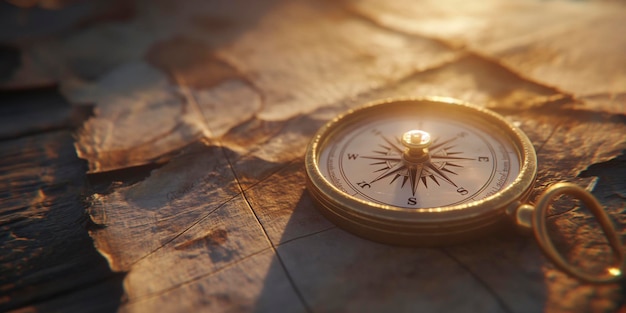 a compass with the word sun on it is on a table