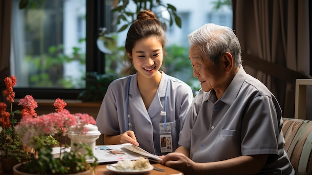 Compassionate Nurse Caring for the Elderly