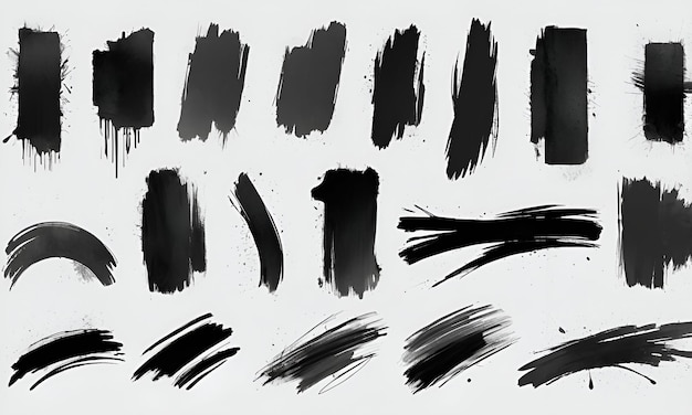 Complete Grunge Brush Collection Black Brush Strokes and Frames