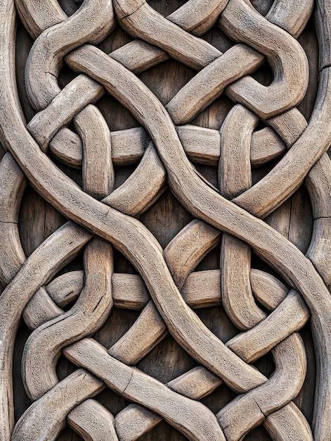 Photo complex celtic knotwork with endless interwoven lines