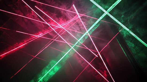 Photo complex lattice of laser beams on dark stage