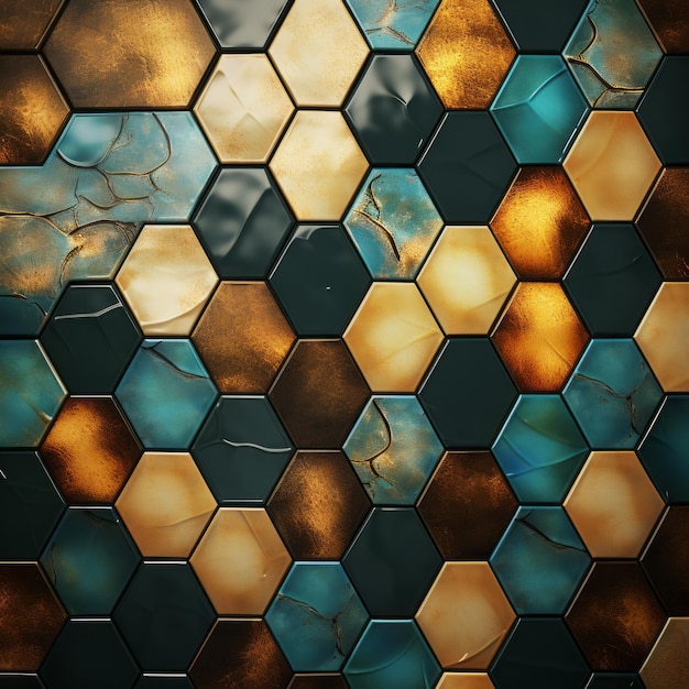 Composed of numerous hexagons Mediterraneanstyle ceramic