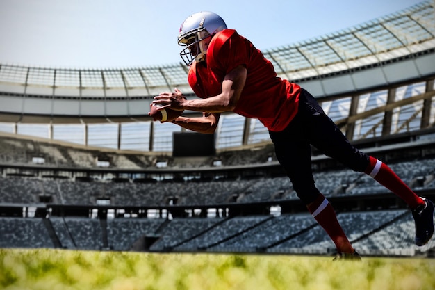 Composite image of american football player